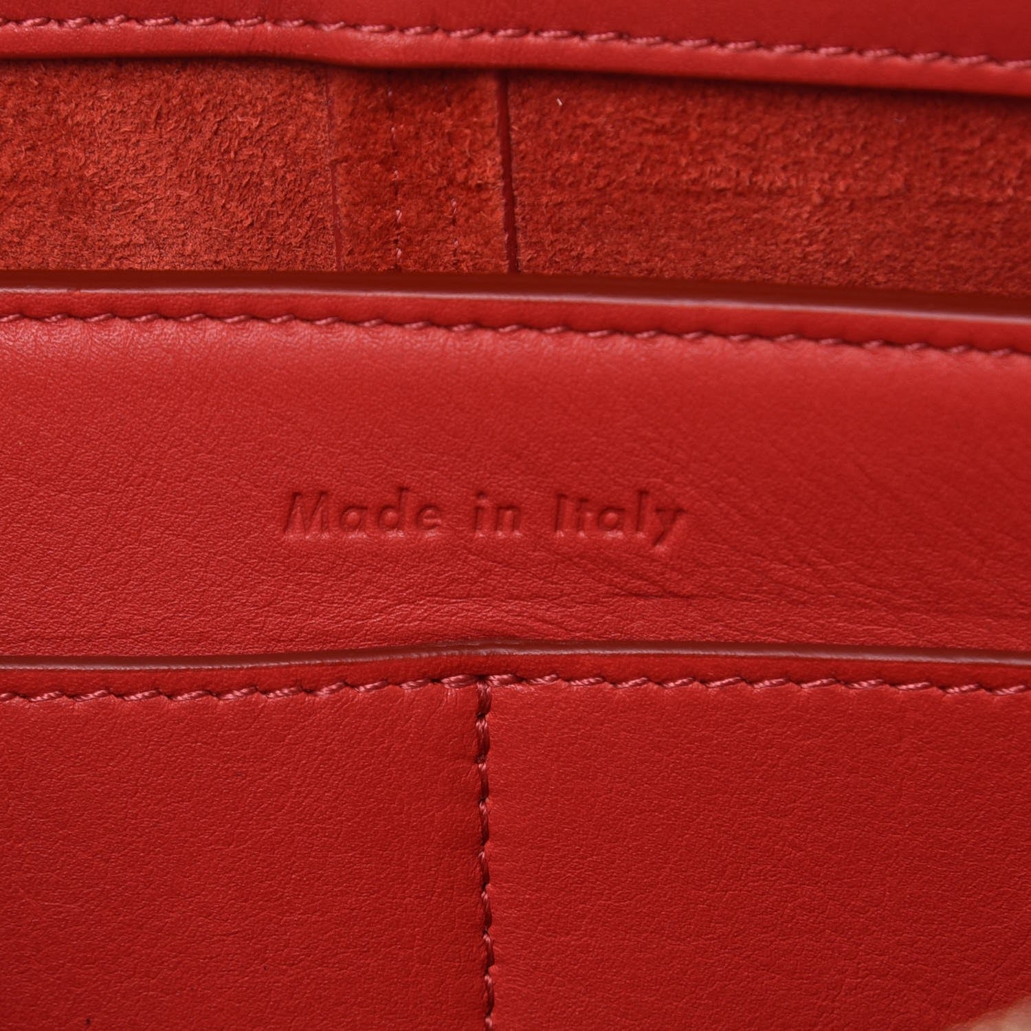 Celine Supple Natural Calfskin Tri-Fold Clutch Coquelicot 6 of 6
