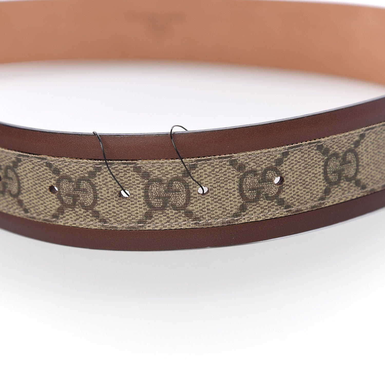 Gucci GG Supreme Monogram Selleria Interlocking G 40mm Belt 90 36 Beige Ebony Cuir 3 of 5