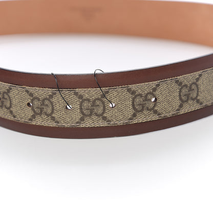 Gucci GG Supreme Monogram Selleria Interlocking G 40mm Belt 90 36 Beige Ebony Cuir 3 of 5