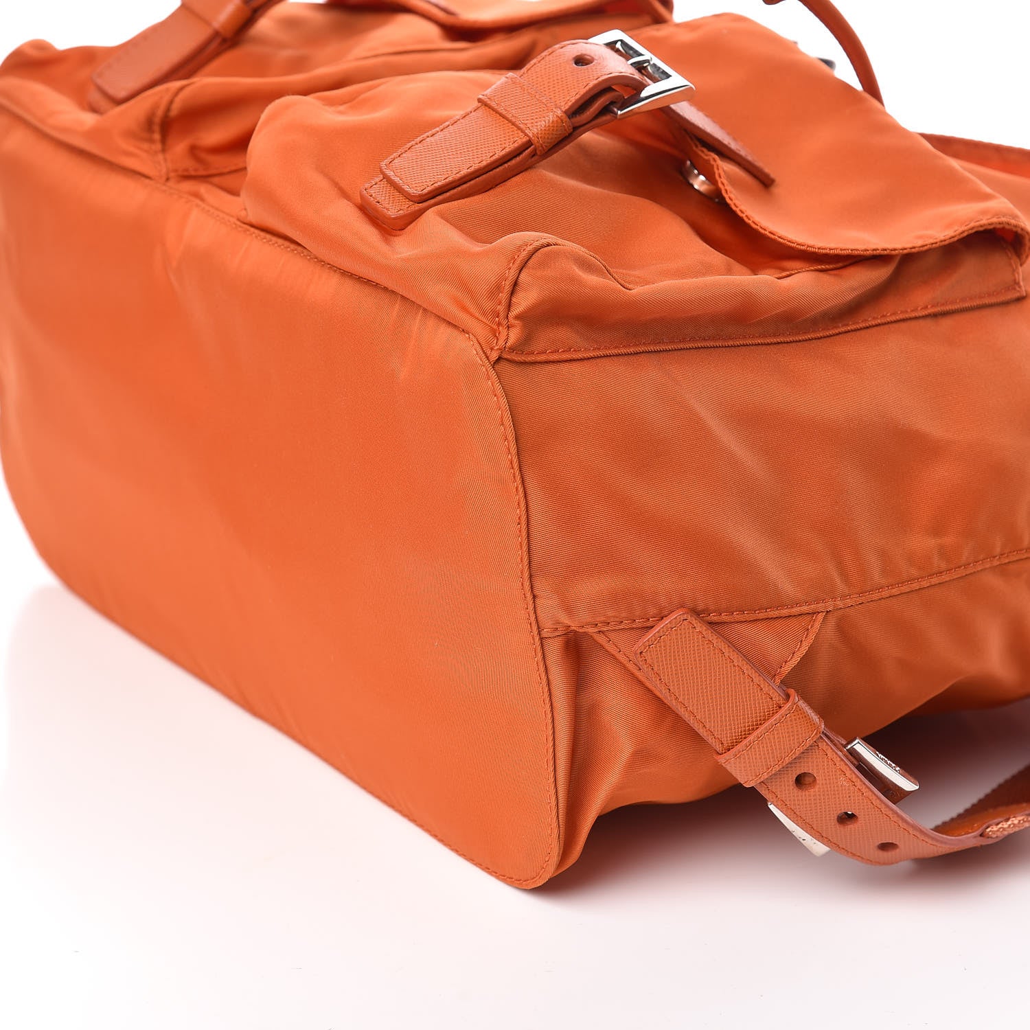 Prada Tessuto Nylon Saffiano Vela Backpack Papaya 9 of 10