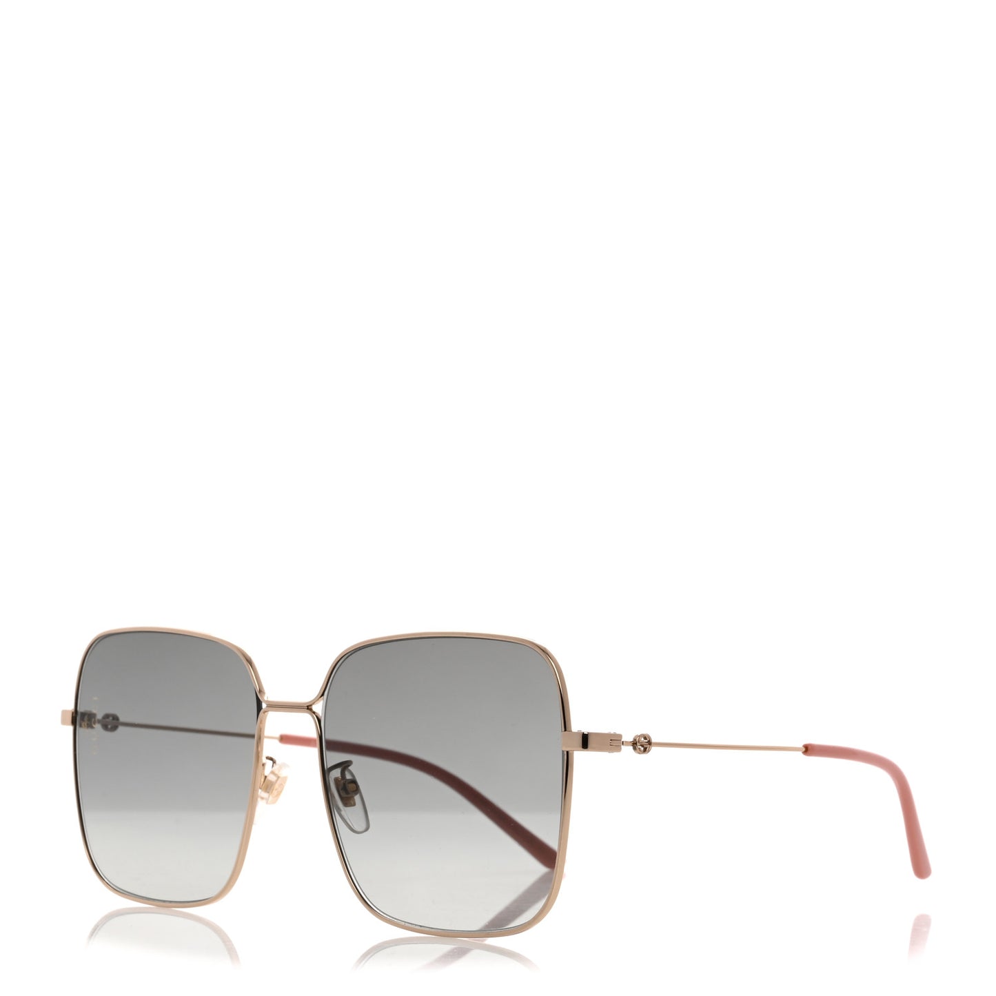 Metal Square Frame Sunglasses GG0443S Gold Pink