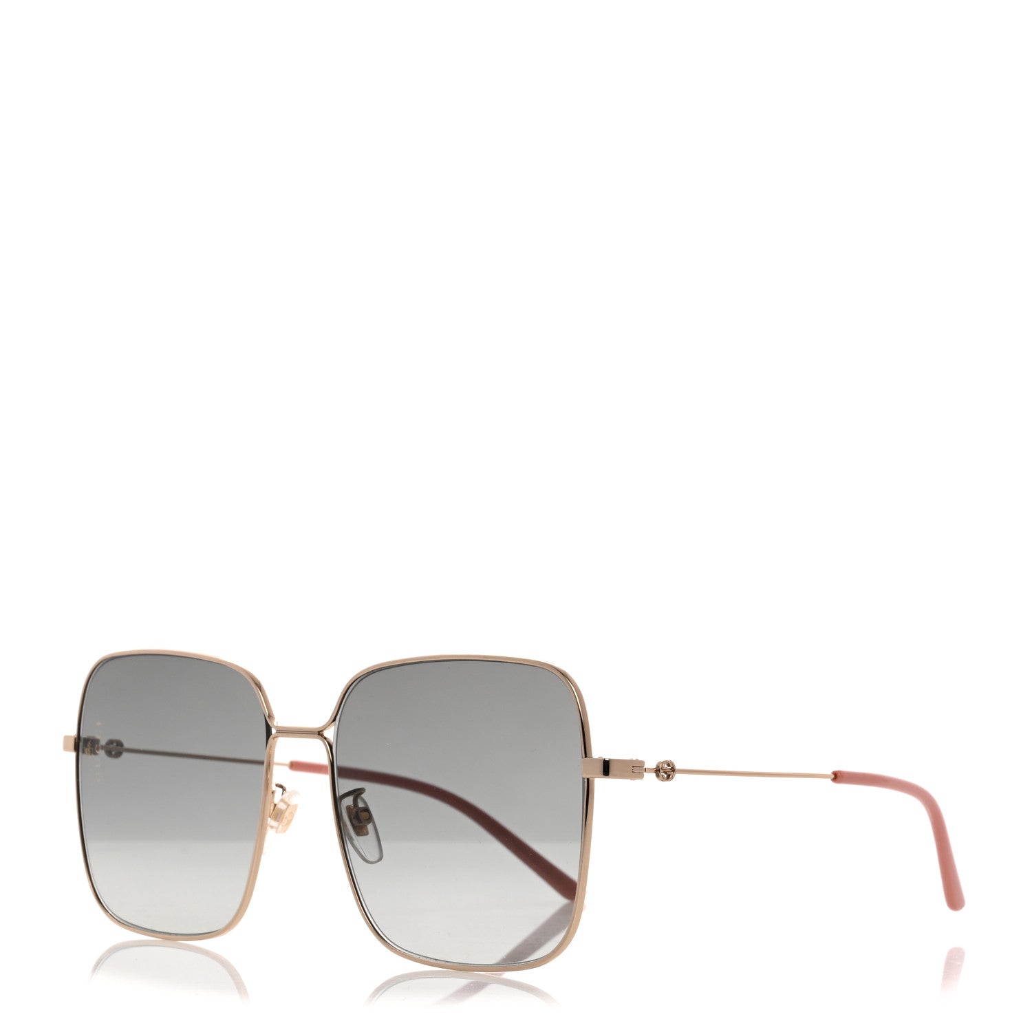 Gucci Metal Square Frame Sunglasses GG0443S Gold Pink 1 of 7