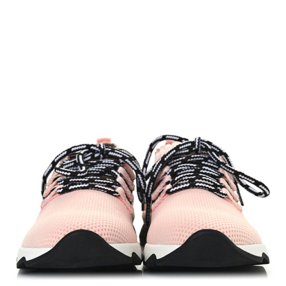 Fendi Stretch Knit Jacquard FF Lace-Up Sock Sneakers 37.5 Pink 2 of 4