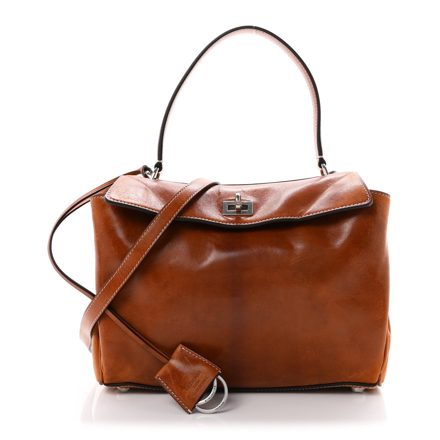 Vegetable Tanned Lambskin Small Rodeo Top Handle Handbag Tan Cowboy