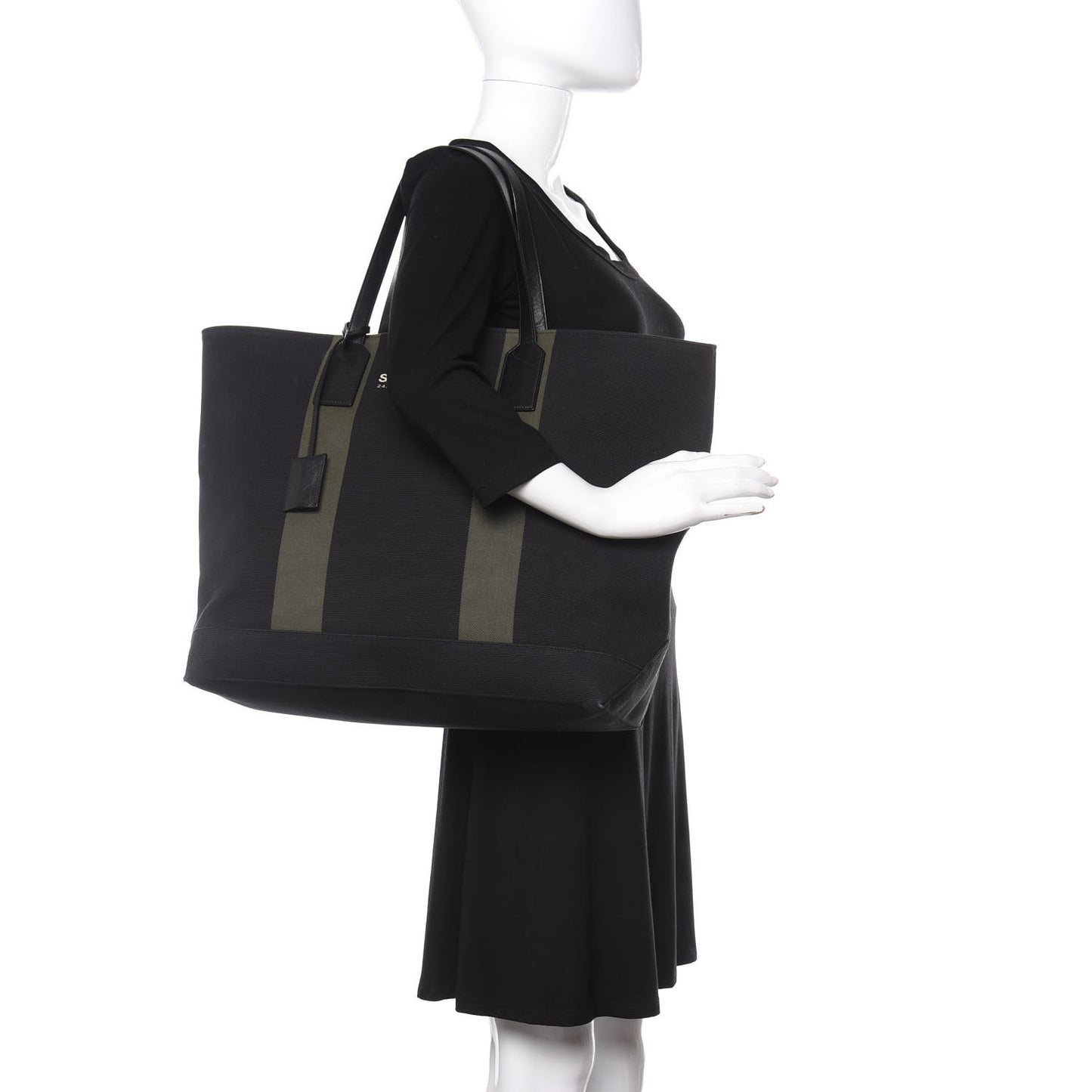 Canvas Beach Shopping East West Tote Black