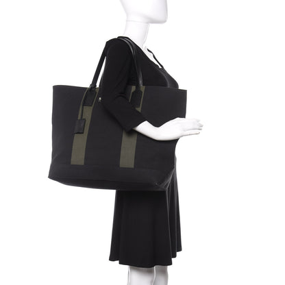 Saint Laurent Canvas Beach Shopping East West Tote Black 2 of 15