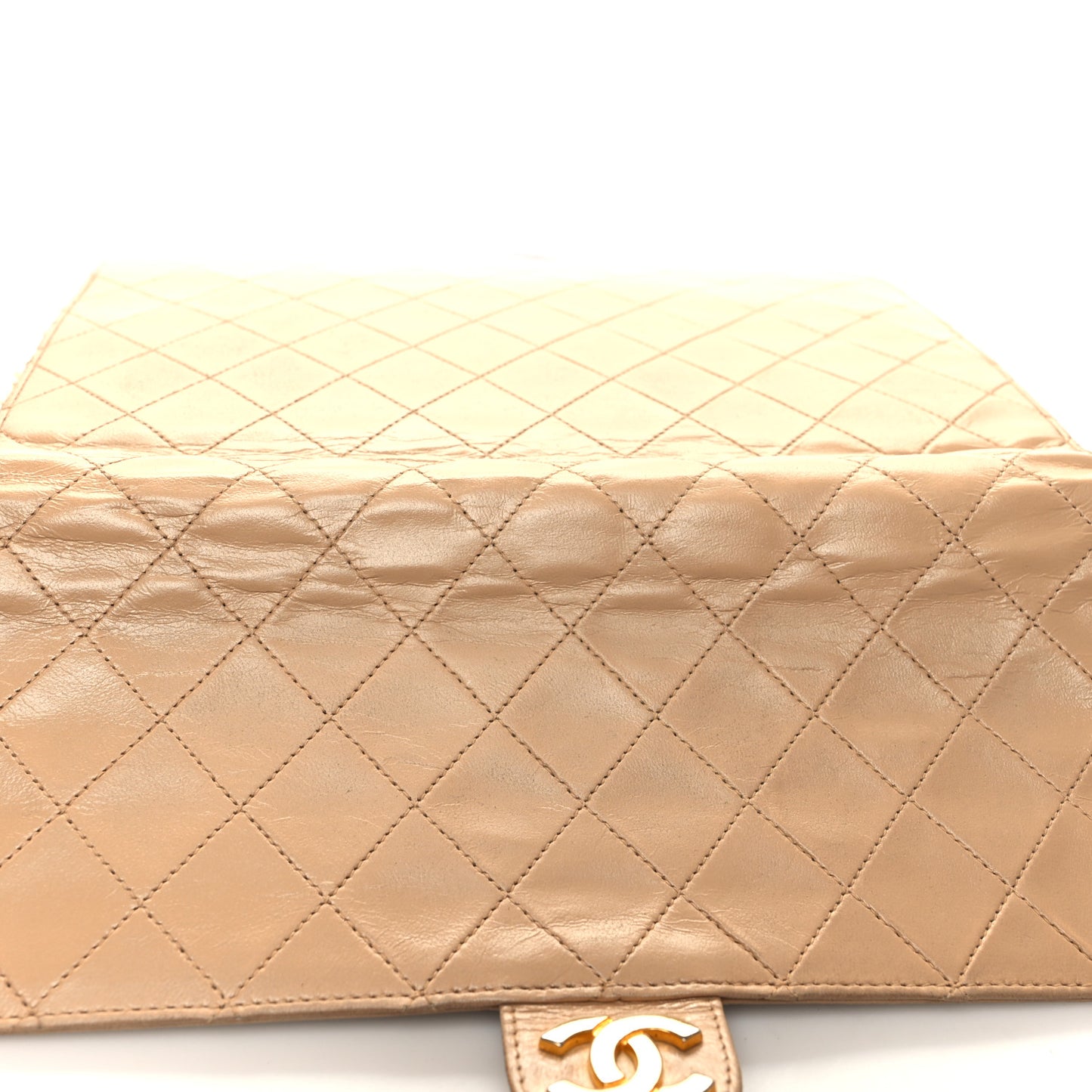 Lambskin Quilted Small Single Flap Beige Clair
