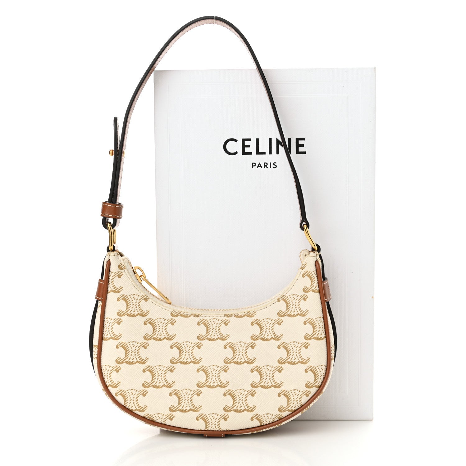 Celine Canvas Calfskin Mini Ava Triomphe Shoulder Bag White 11 of 11