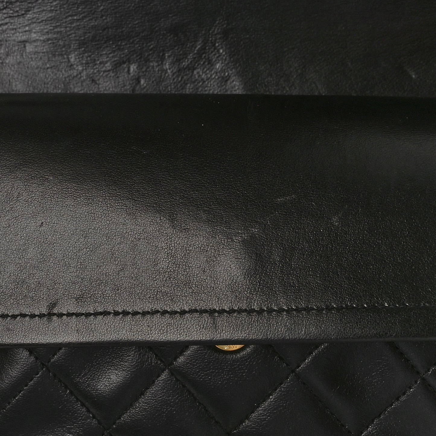 Lambskin Quilted Medium Double Flap Black
