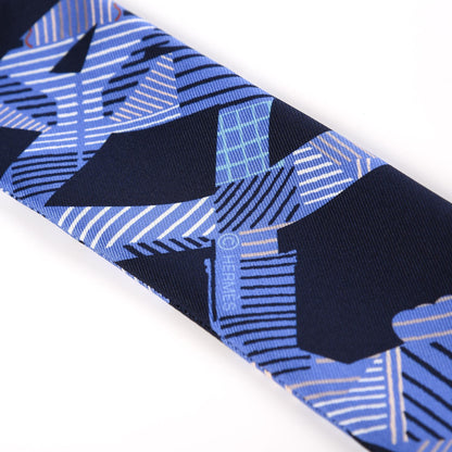 Hermes Silk Cavalcadour Morning Twilly Marine Tabac Blue Jean 3 of 4