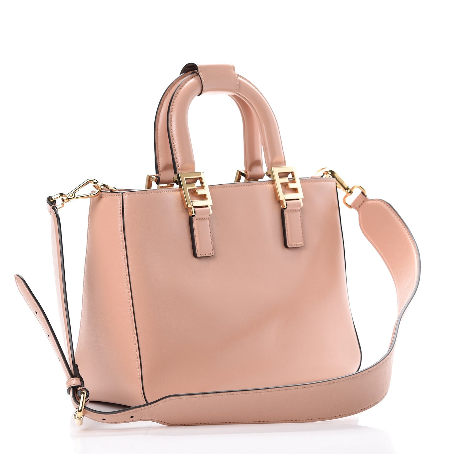 Vitello Glacier Small FF Tote Rosa Bourbon