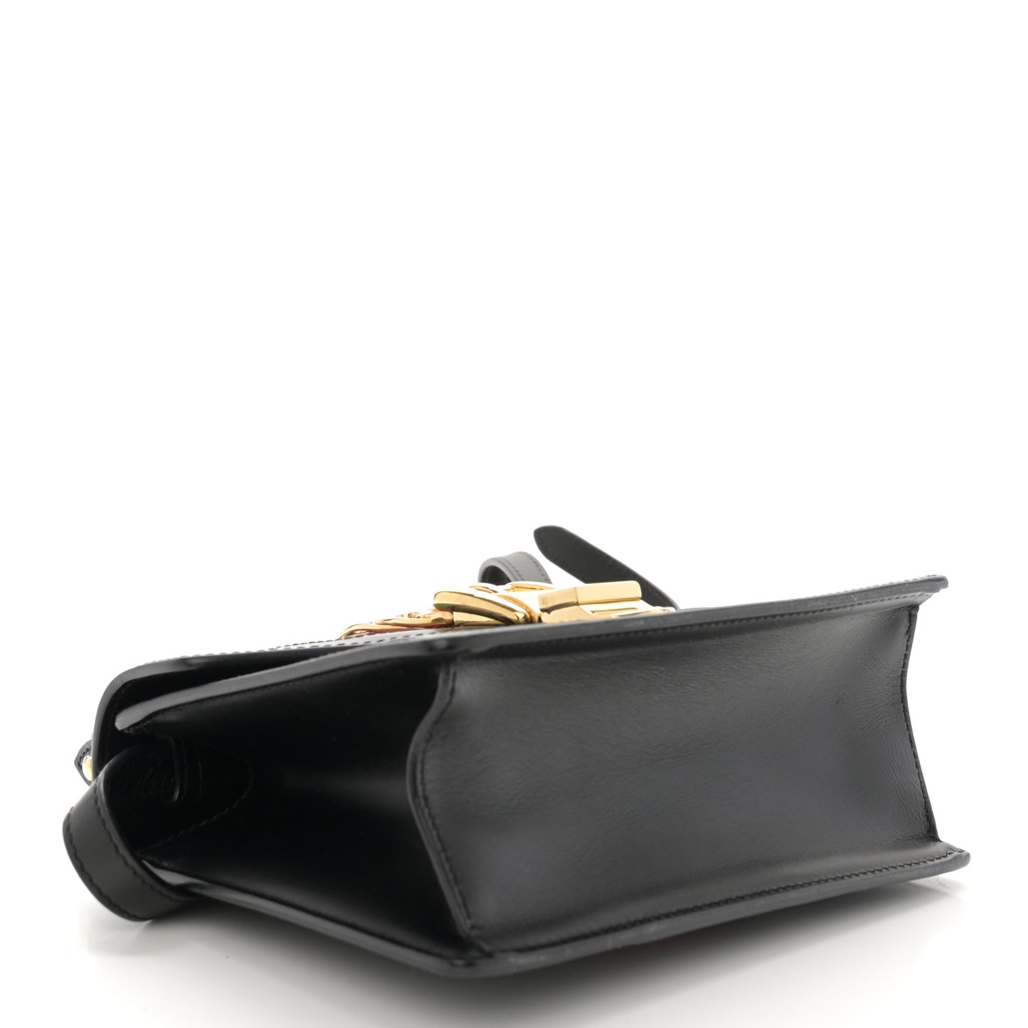Calfskin Mini Sylvie Top Handle Bag Black