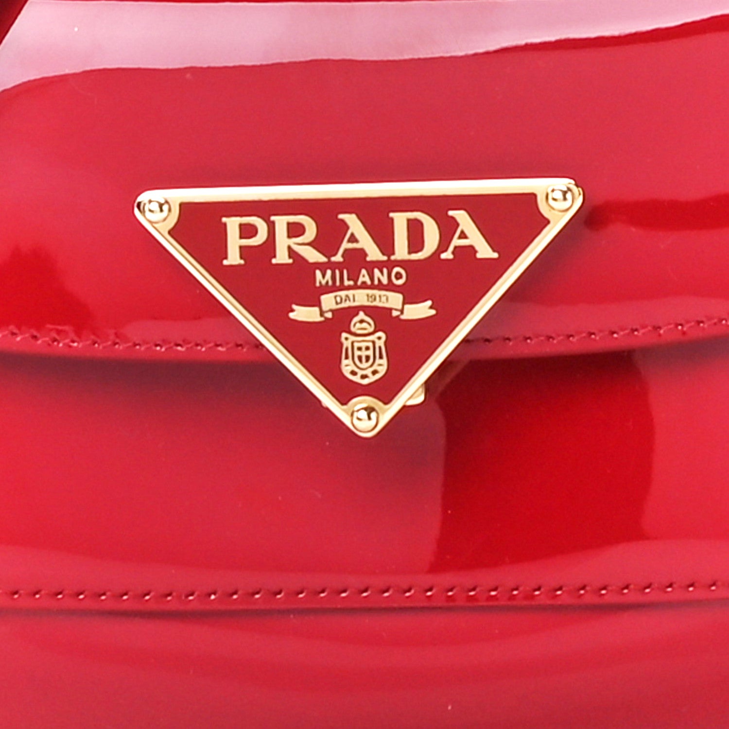 Prada Vernice Triangle Logo Flap Adjustable Strap Shoulder Bag Cherry 8 of 10