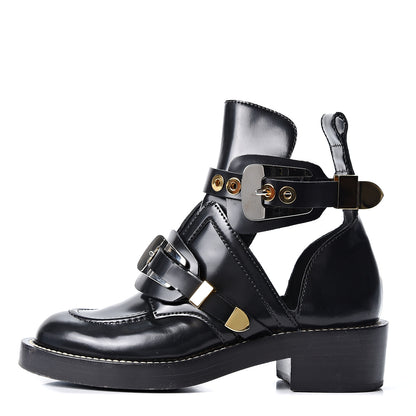 Balenciaga Brushed Calfskin Ceinture Ankle Boots 37.5 Black 1 of 8