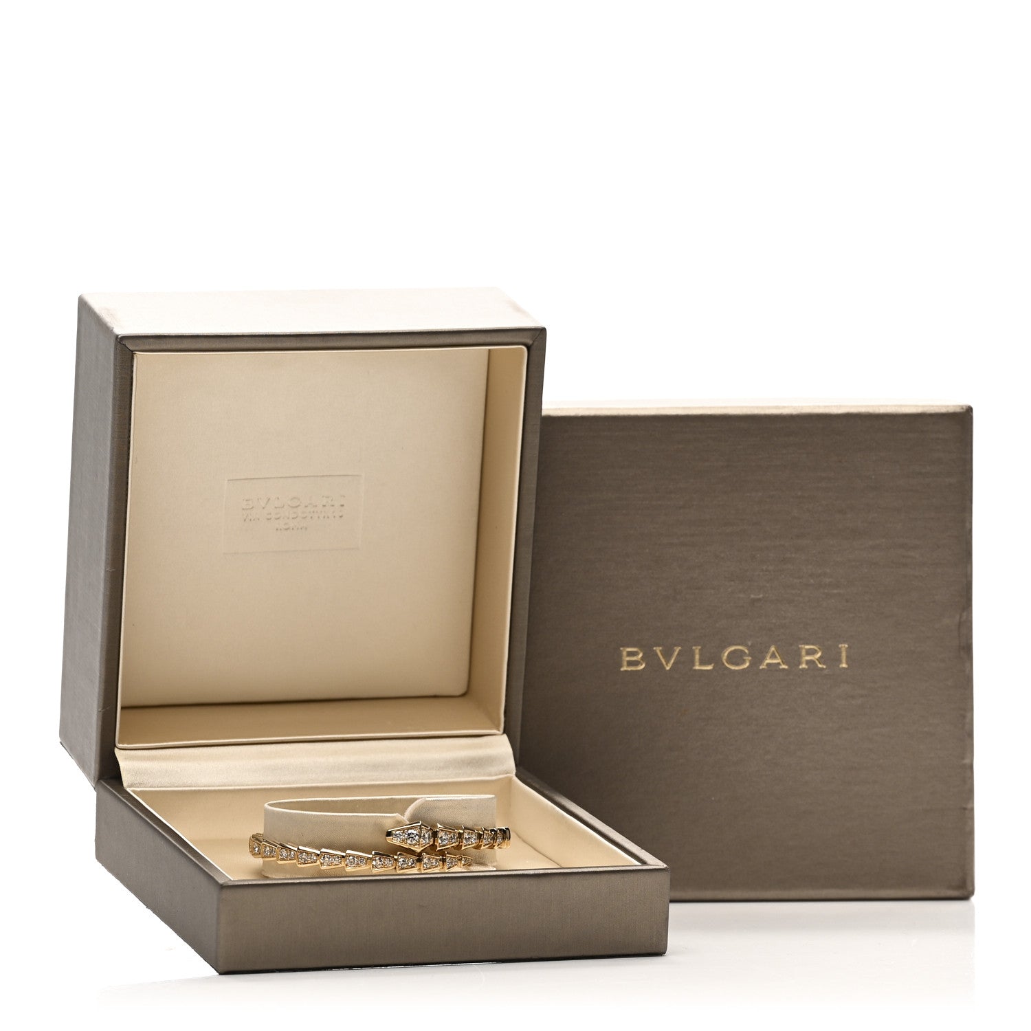 Bulgari 18K Yellow Gold Diamond Serpenti Viper Pave Bracelet M 4 of 4