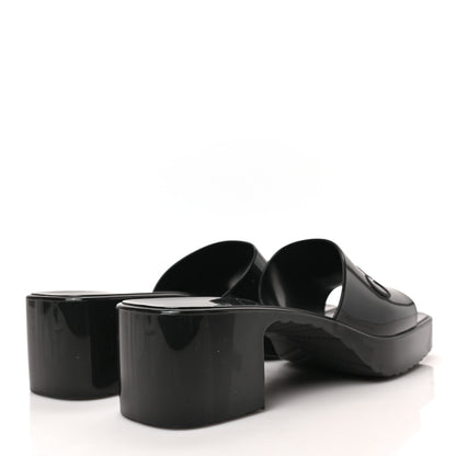 Gucci Rubber Gucci Logo Womens Platform 20/60mm Slide Sandals 37 Black 4 of 8