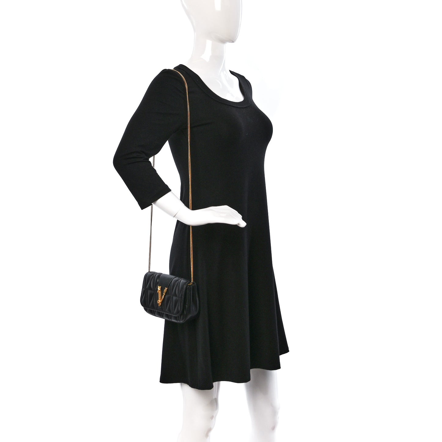 Nappa Quilted Virtus Evening Bag Black