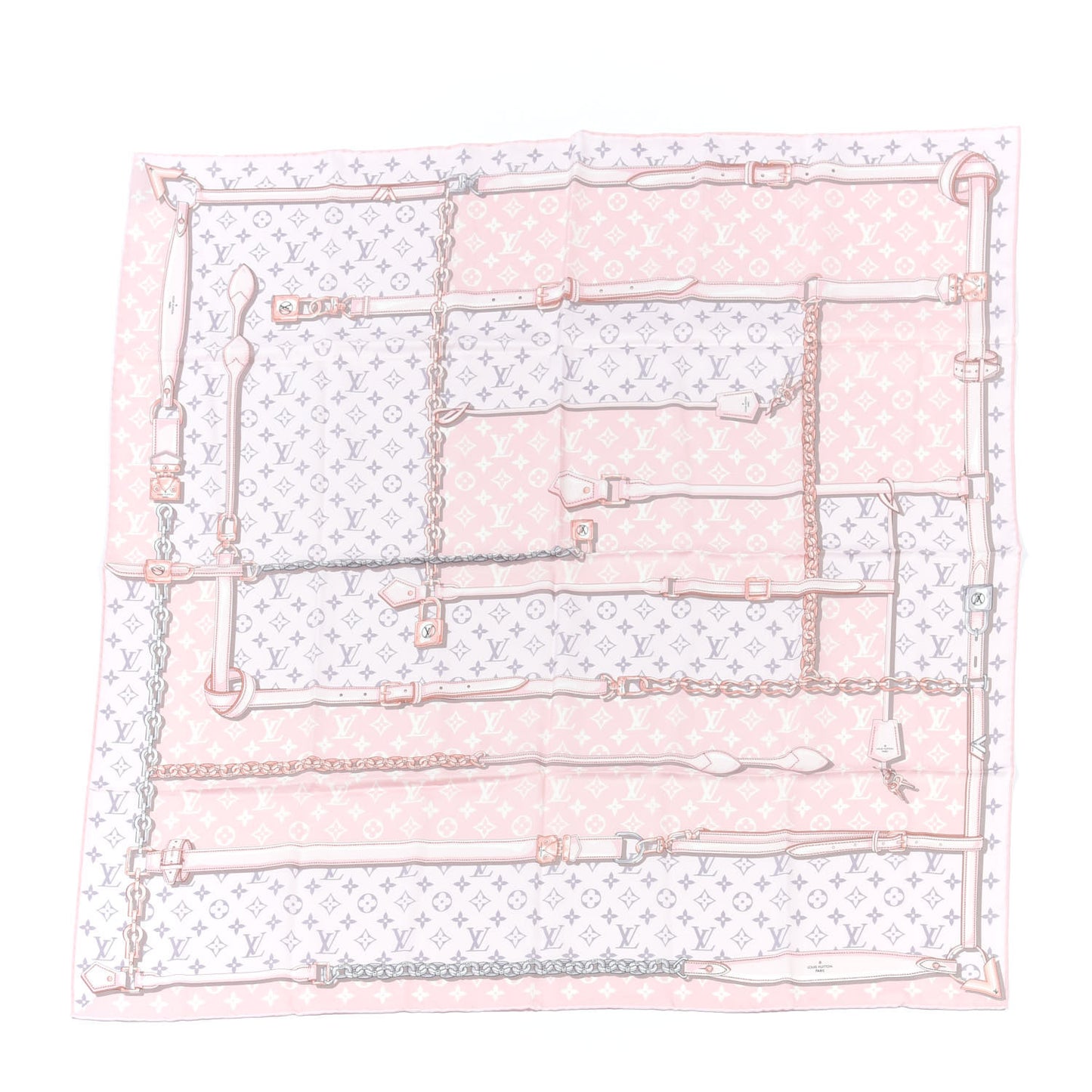 Silk Monogram Confidential Square Scarf Light Pink