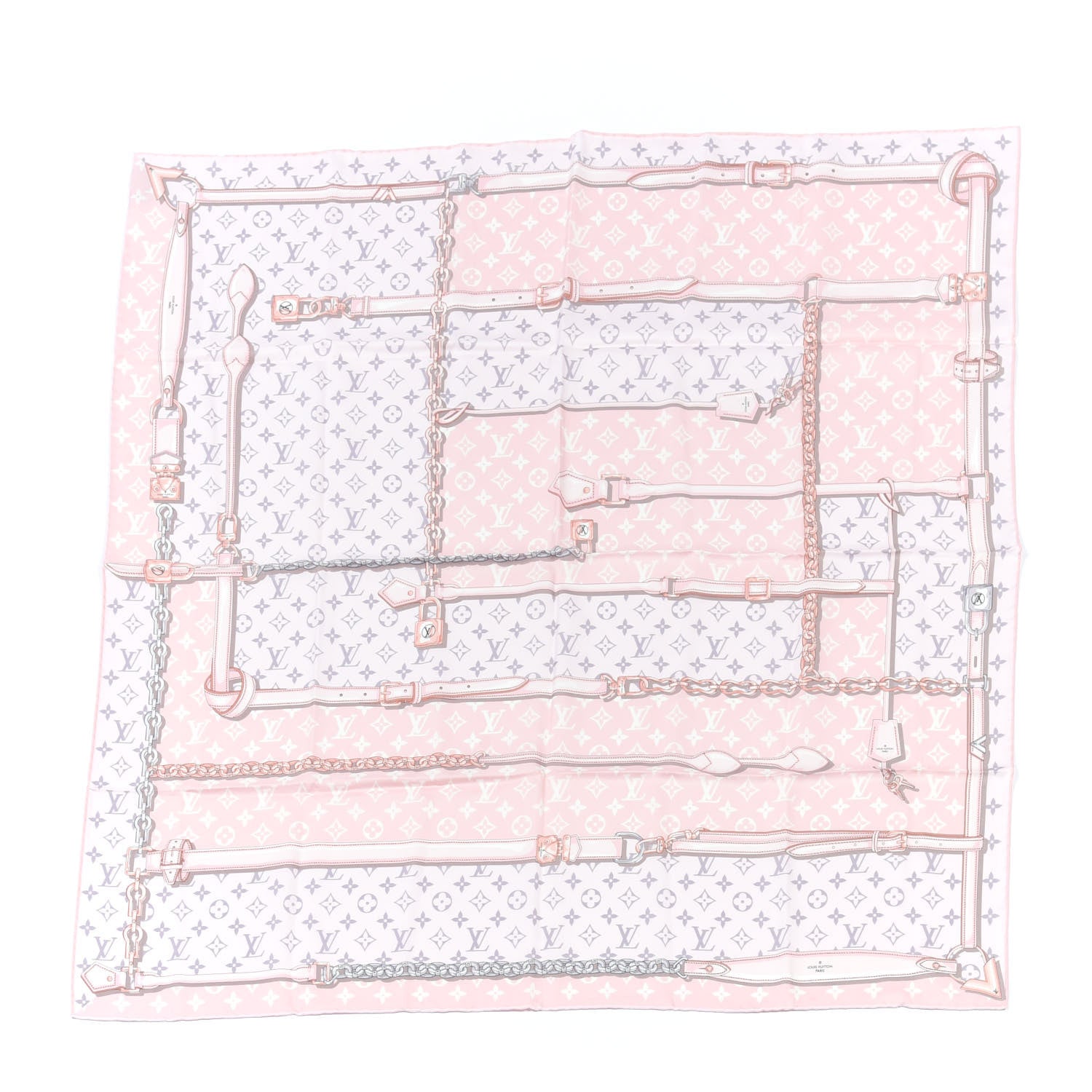 Louis Vuitton Silk Monogram Confidential Square Scarf Light Pink 1 of 4