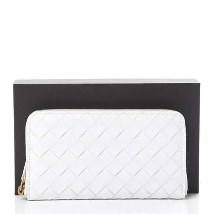 Bottega Veneta Calfskin Intrecciato Zip Around Wallet White 8 of 8