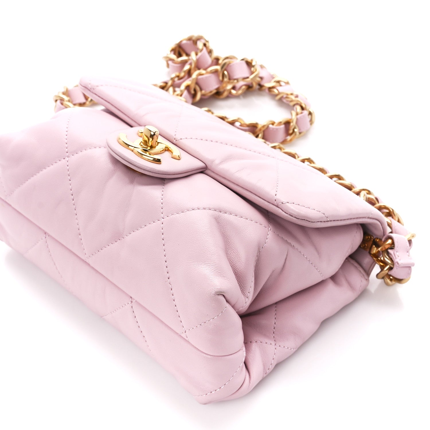 Chanel Lambskin Quilted Small Chain Top Handle Flap Rose Clair 11 of 11