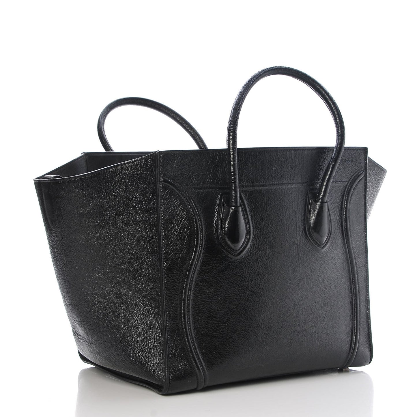 Shiny Goatskin Medium Phantom Luggage Black