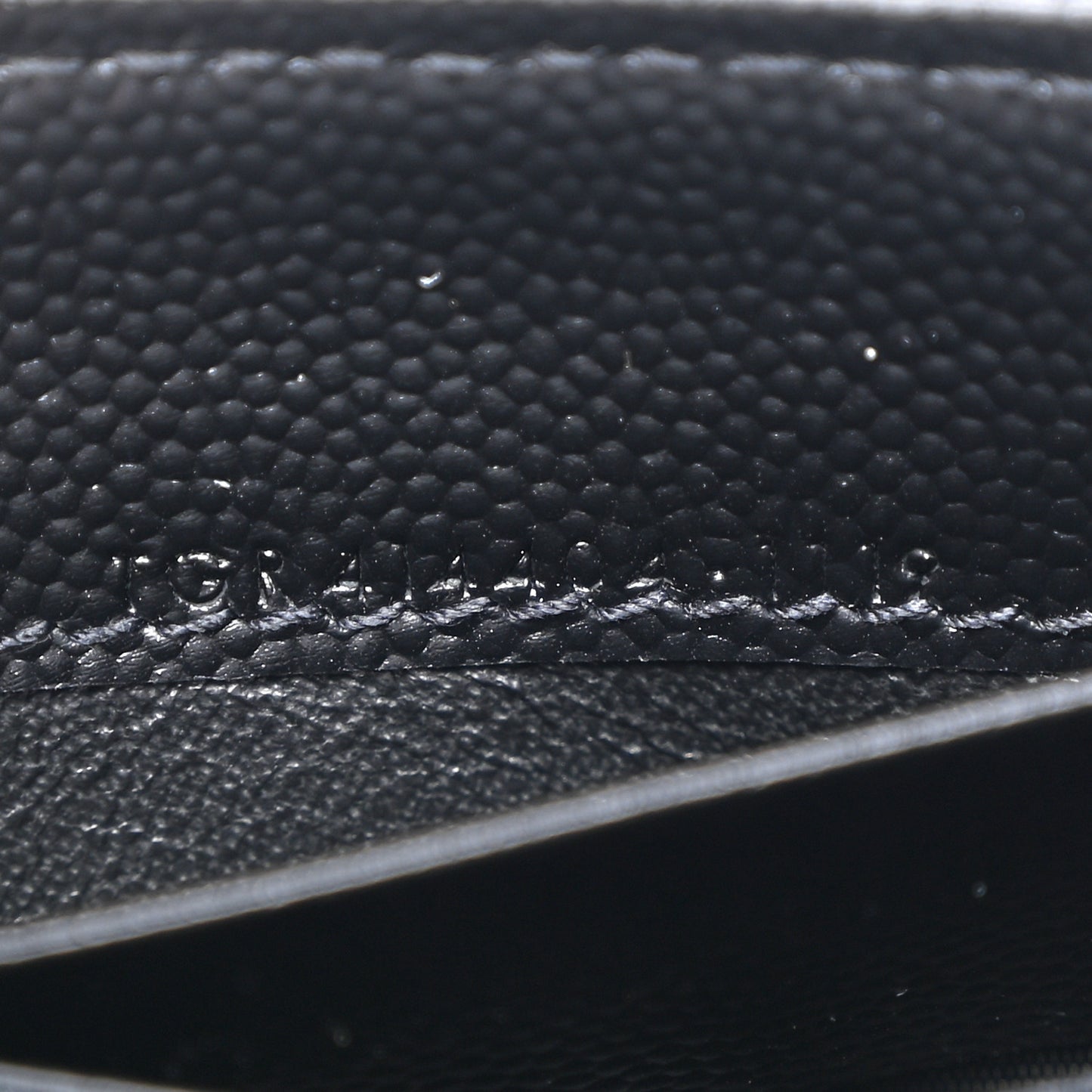 Grain De Poudre Matelasse Chevron Small Monogram Envelope Wallet Black