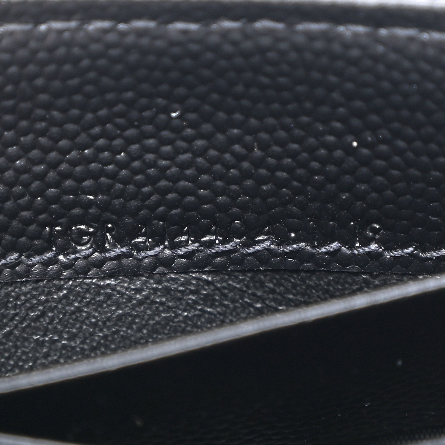 Saint Laurent Grain De Poudre Matelasse Chevron Small Monogram Envelope Wallet Black 7 of 8