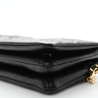 Louis Vuitton Lambskin Embossed Monogram Pochette Coussin Black 9 of 9