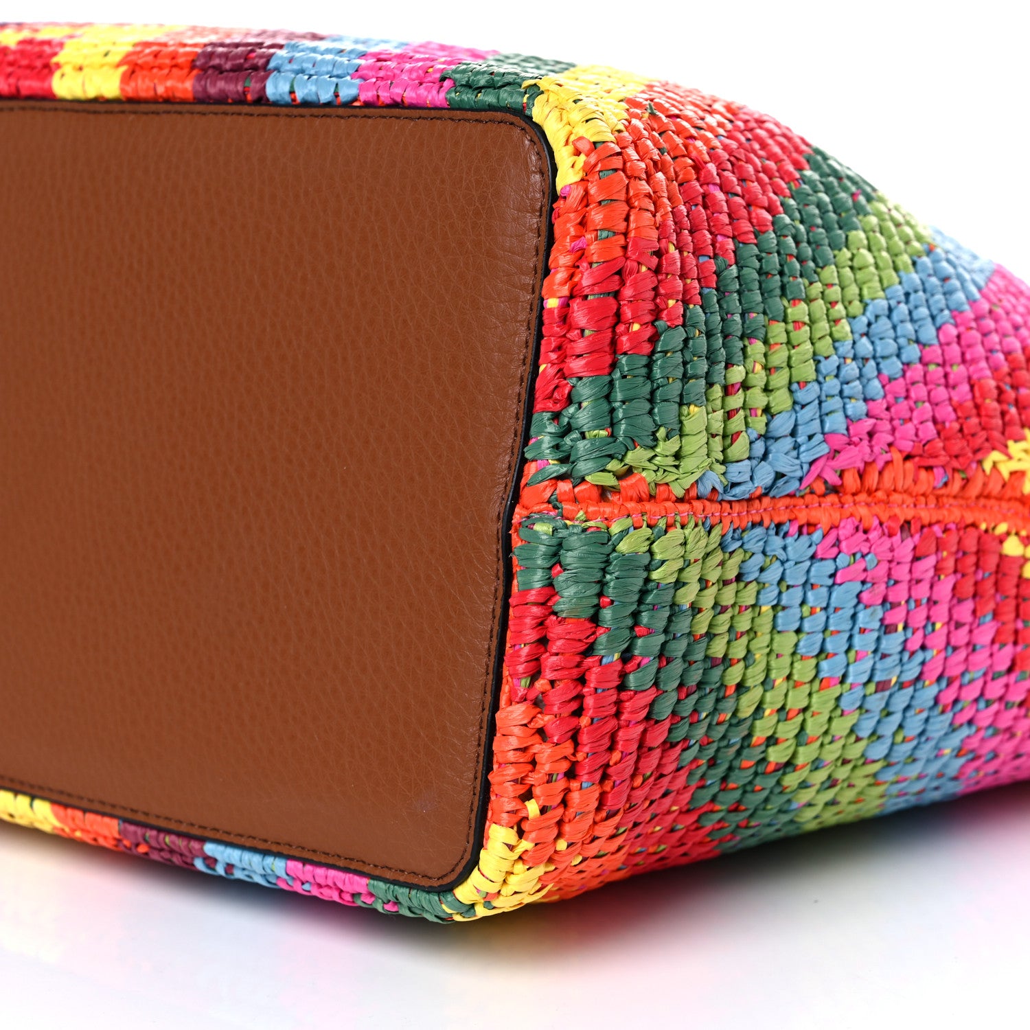 Valentino Garavani Raffia Calfskin Rockstud Summer Tote Multicolor 8 of 10