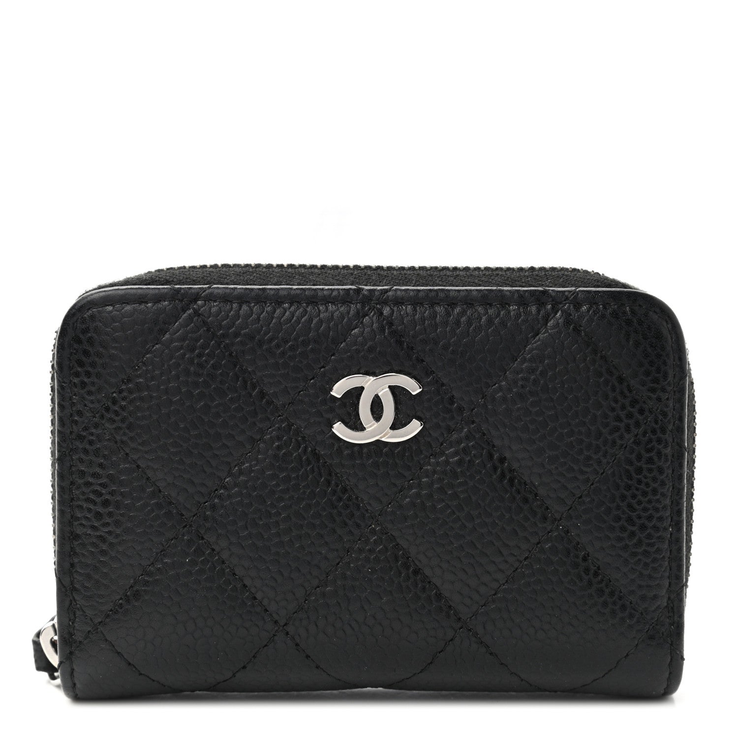 Chanel Caviar Quilted Zip Coin Purse Black 1 of 8