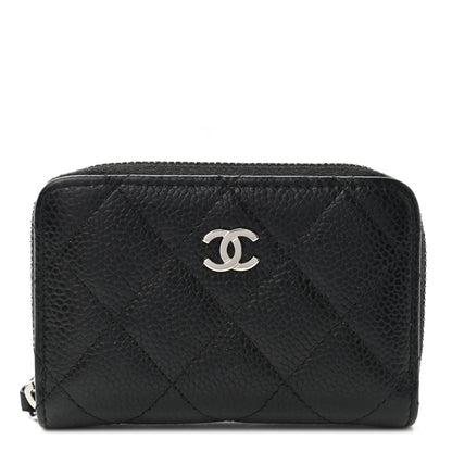 Chanel Caviar Quilted Zip Coin Purse Black 1 of 8