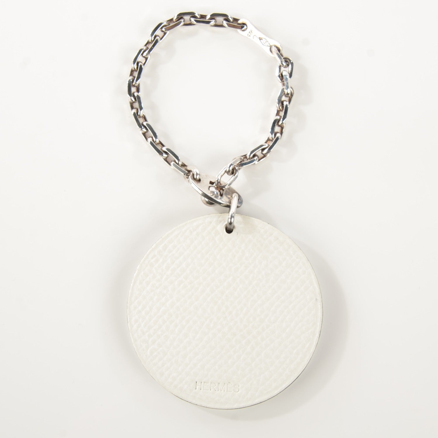 Hermes Epsom Panda Key Chain Bag Charm Black White 3 of 6