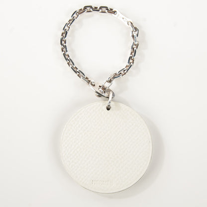 Hermes Epsom Panda Key Chain Bag Charm Black White 3 of 6