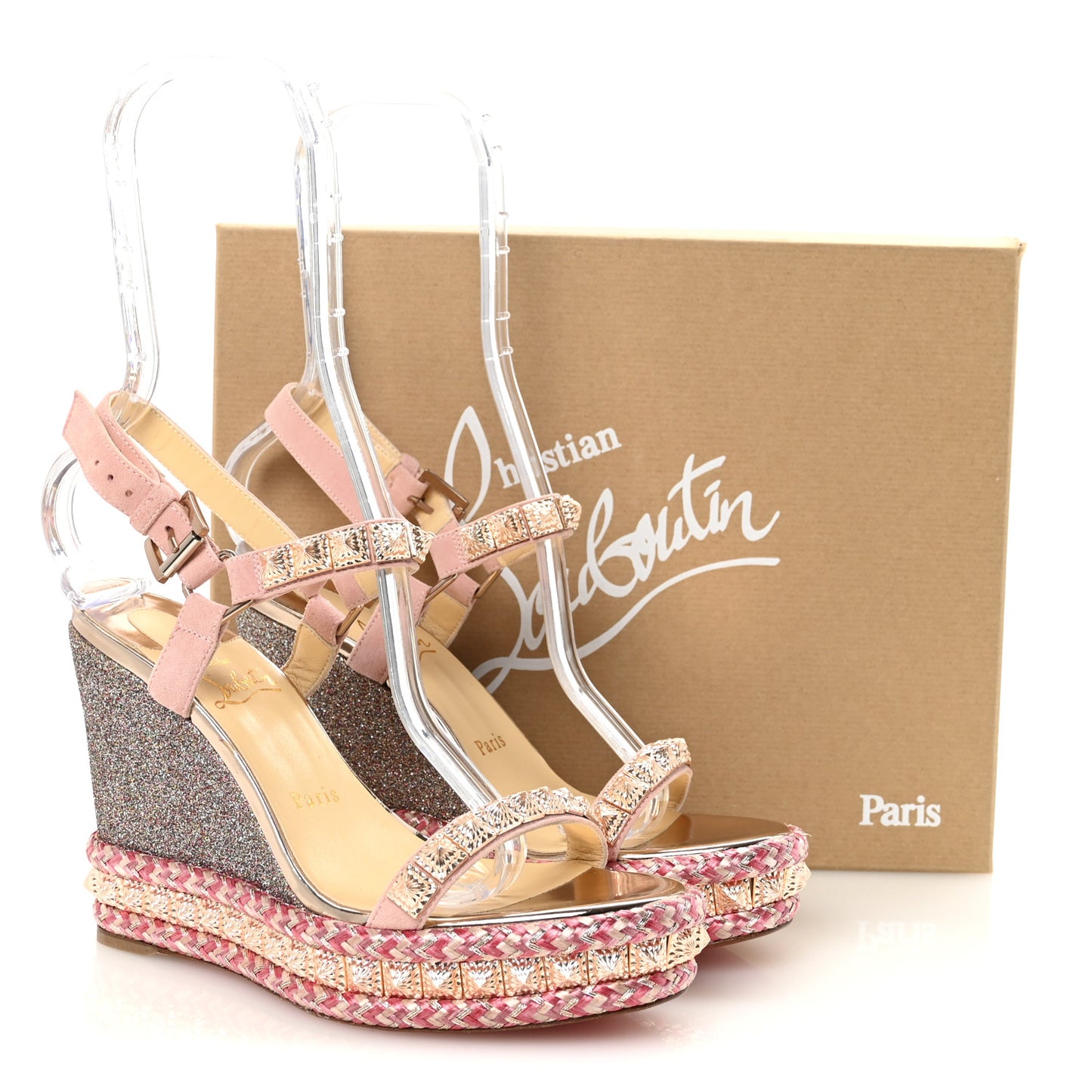 Suede Specchio Glitter Studded Pyradiams 110 Platform Sandals 37 Crepon