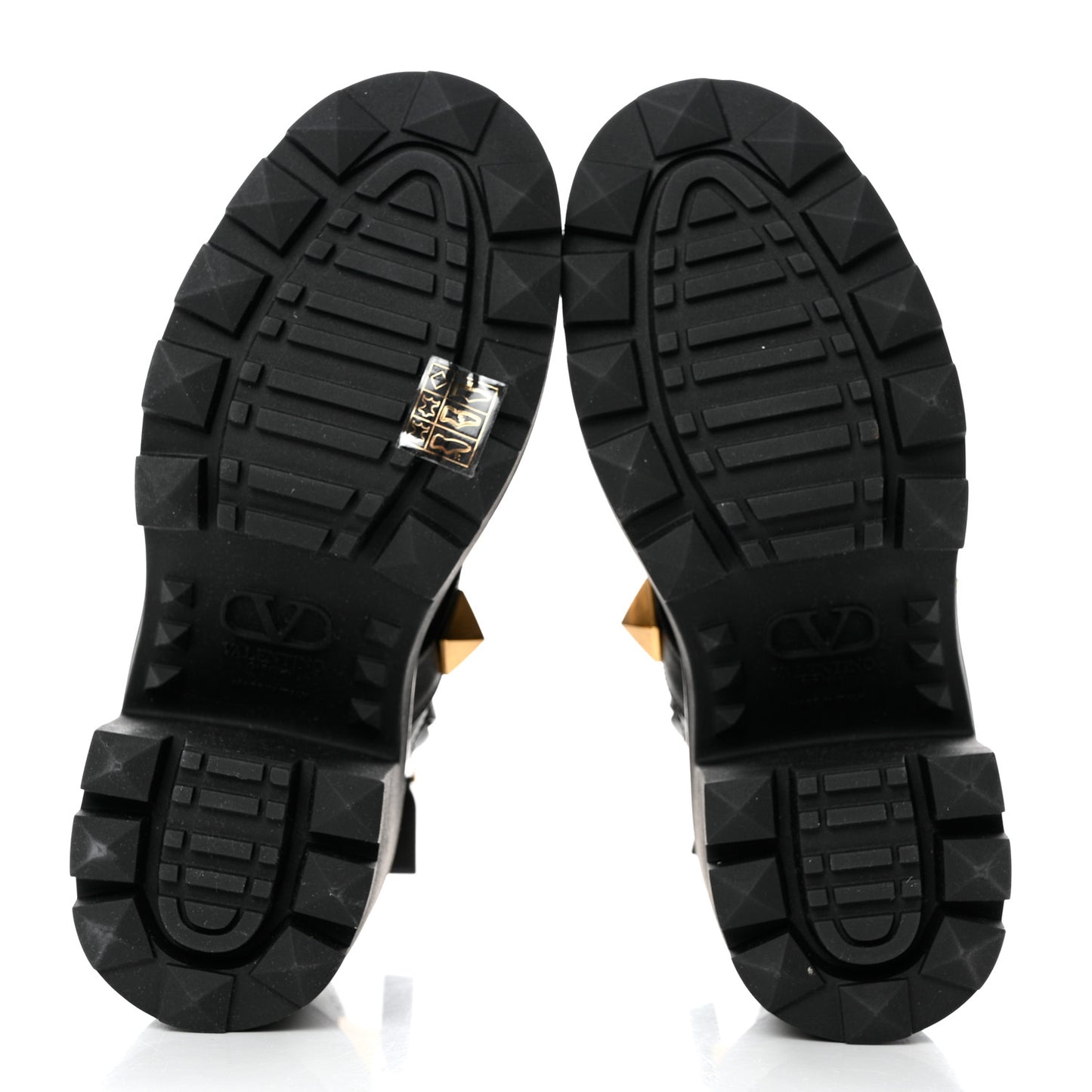 Calfskin Roman Stud 20/85mm Combat Boots 36.5 Black