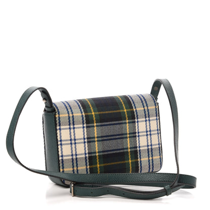 Burberry Canvas Tartan Mix Hampshire Wallet on Chain Green Multicolor 3 of 10