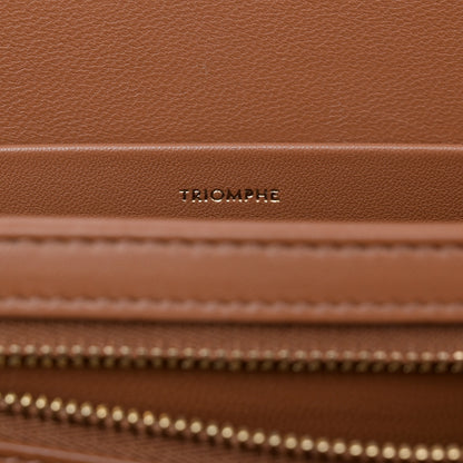 Celine Triomphe Canvas Calfskin Medium Triomphe Bag Tan 8 of 11