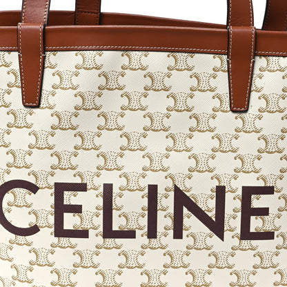 Celine Calfskin Canvas Triomphe Large Couffin White 8 of 11