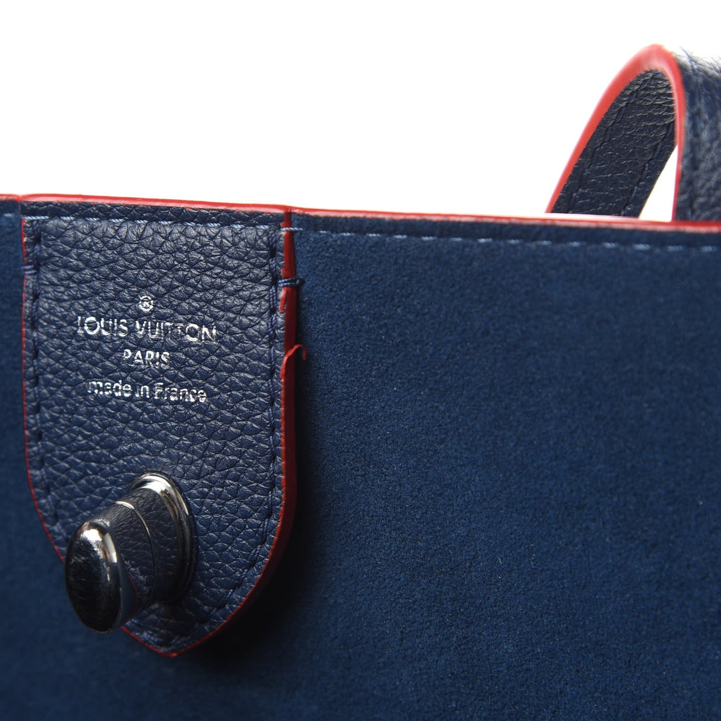 Calfskin Lockme Go Tote Marine Rouge