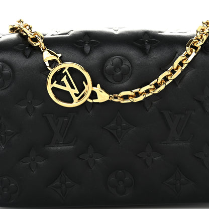 Louis Vuitton Lambskin Embossed Monogram Pochette Coussin Black 8 of 11