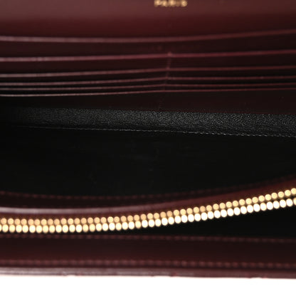 Saint Laurent Grained Calfskin Mixed Matelasse Triquilt Monogram Chain Wallet Lava Falls 9 of 17