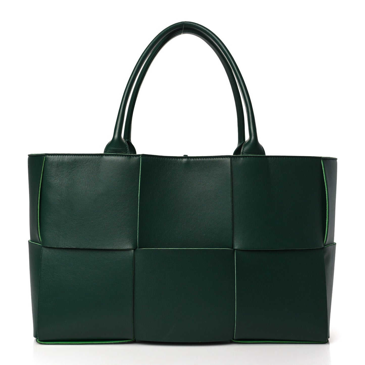 Calfskin Maxi Intrecciato Medium Arco Tote Raintree