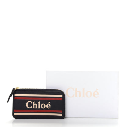 Chloe Calfskin Logo Vick Zip Card Case Full Blue 7 of 7