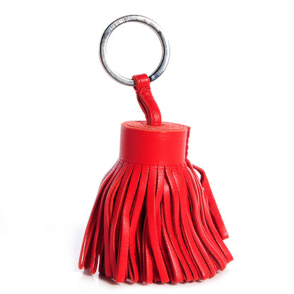 Hermes Lambskin Carmen Tassel Key Holder Rouge Indienne 7 of 11