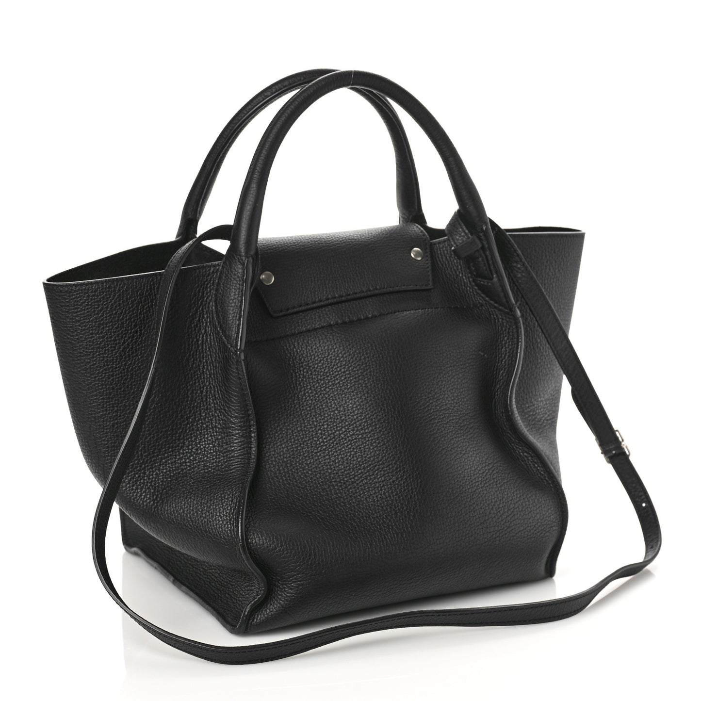 Supple Grained Calfskin Small Big Bag Black