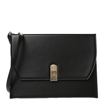 Salvatore Ferragamo Smooth Calfskin Boxyz Shoulder Bag Black 1 of 8