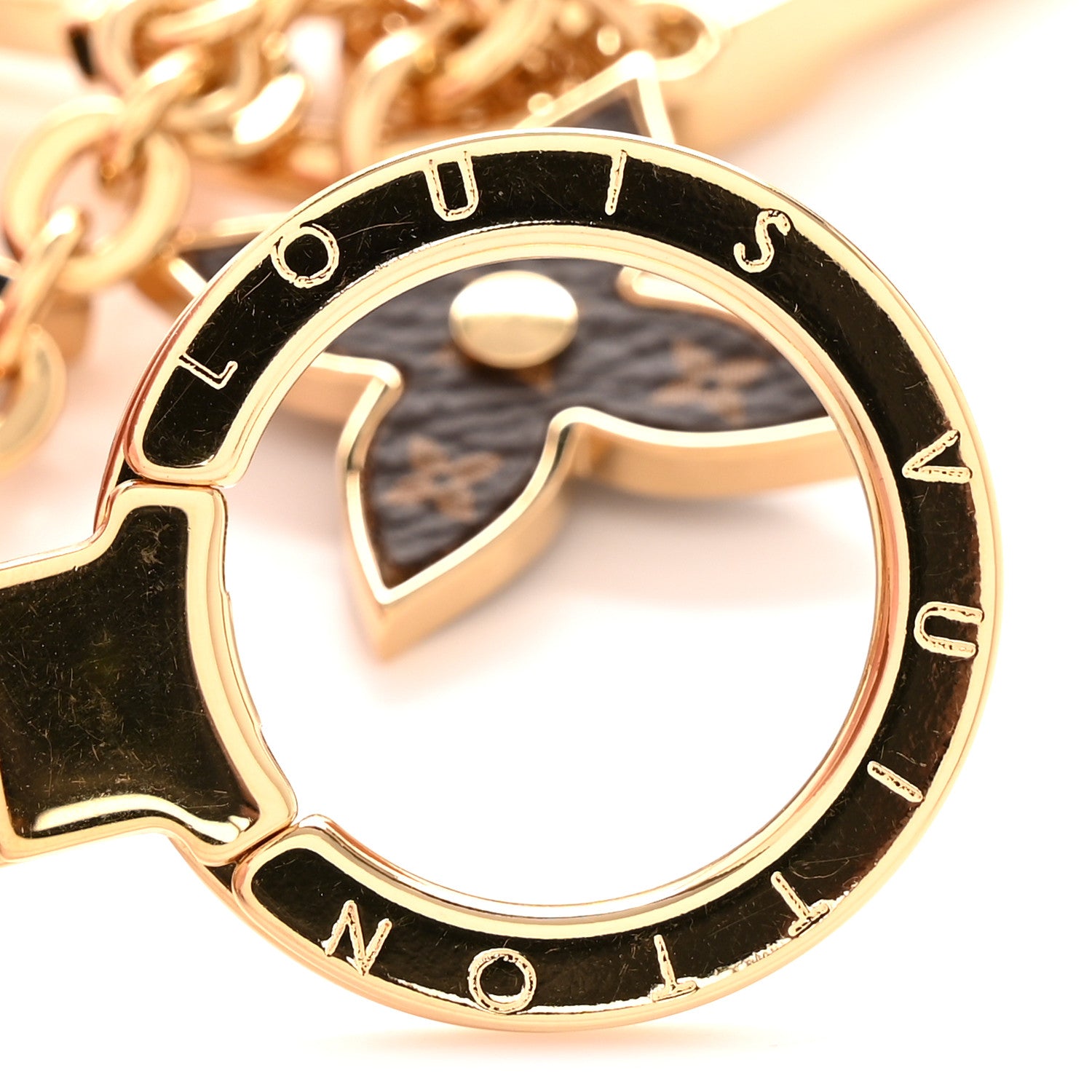 Louis Vuitton Monogram Spring Street Bag Charm Key Holder Gold 3 of 5