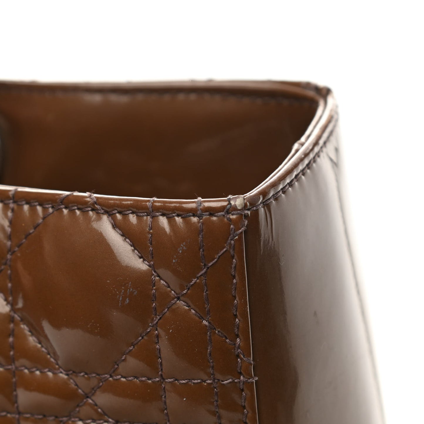 Patent Cannage Large Lady Dior Brown