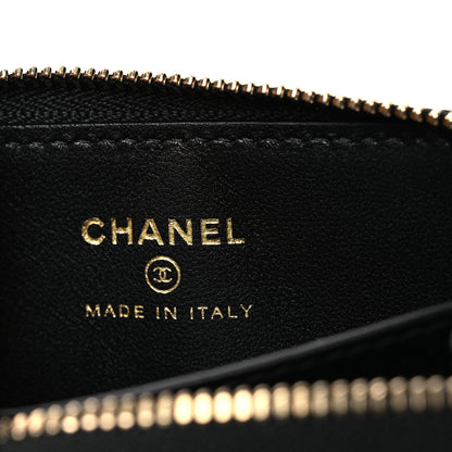 Chanel Calfskin Crocodile Embossed Crococo Zip Coin Purse Black 6 of 8